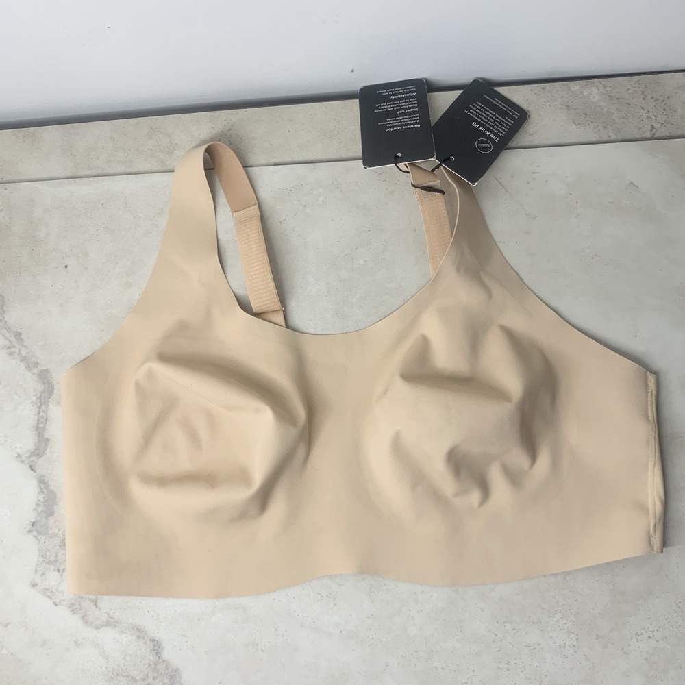 KNIX Women Size XXL+ Bra Beige Brown Warm Sand Pullover No Wire Adjustable